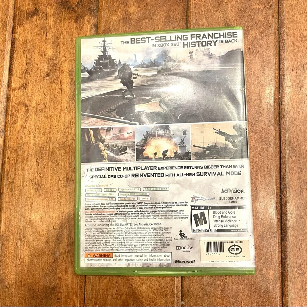 Microsoft Xbox 360 Call of Duty Modern Warfare 3 Video Game